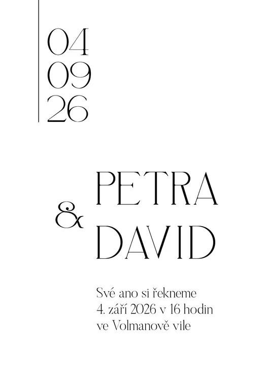 Svatební oznámení Petry a Davida
